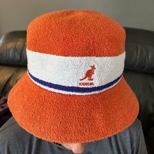 Kangol Orange and White Bucket Hat